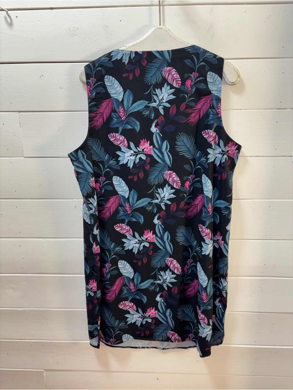 FIG Black Tropical Print Sleeveless Dress Size XL - Picture 5 of 10